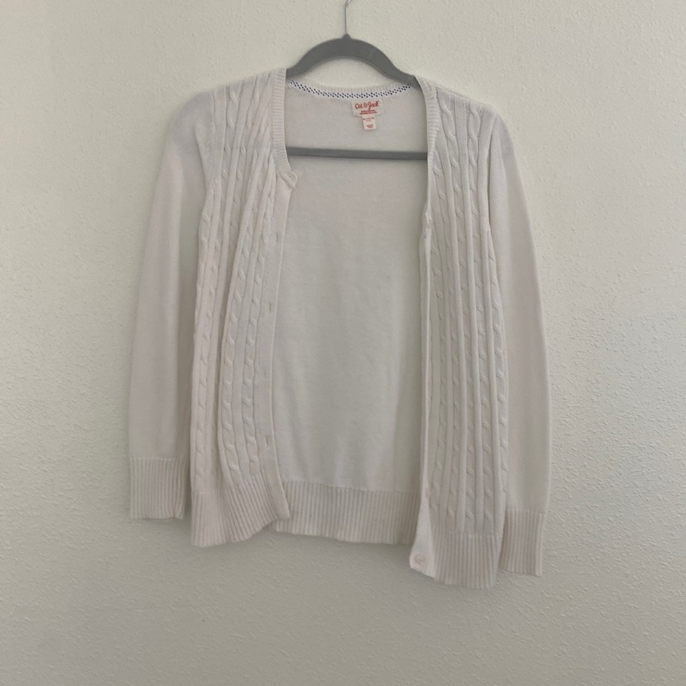 Never used white school uniform sweater